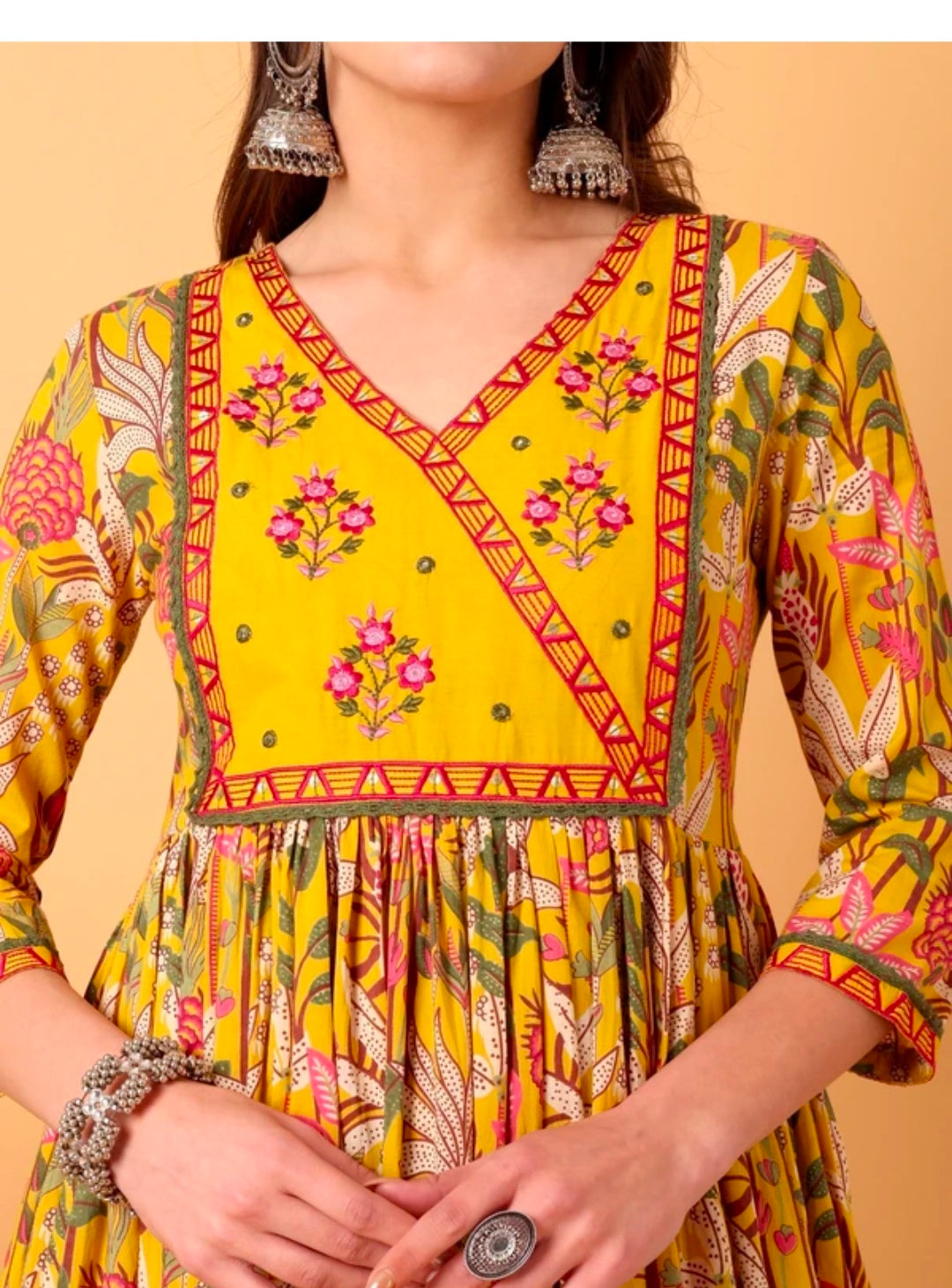 Taranjal Yellow Embroidered Pure Cotton Kurta Pant Dupatta Set