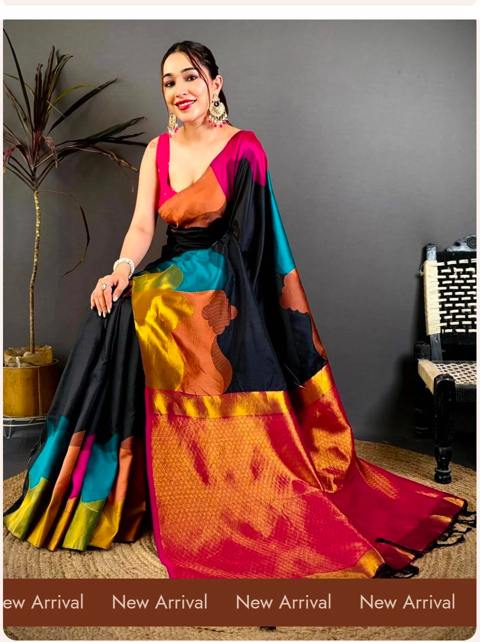 Colourblock Zari Weaving