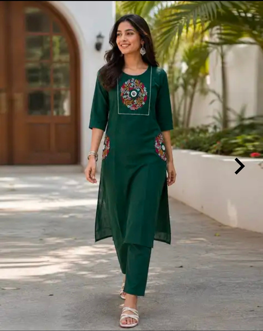 Women's Classic Cotton Kurta and Pant Set | 2 Piece Co-ord Set