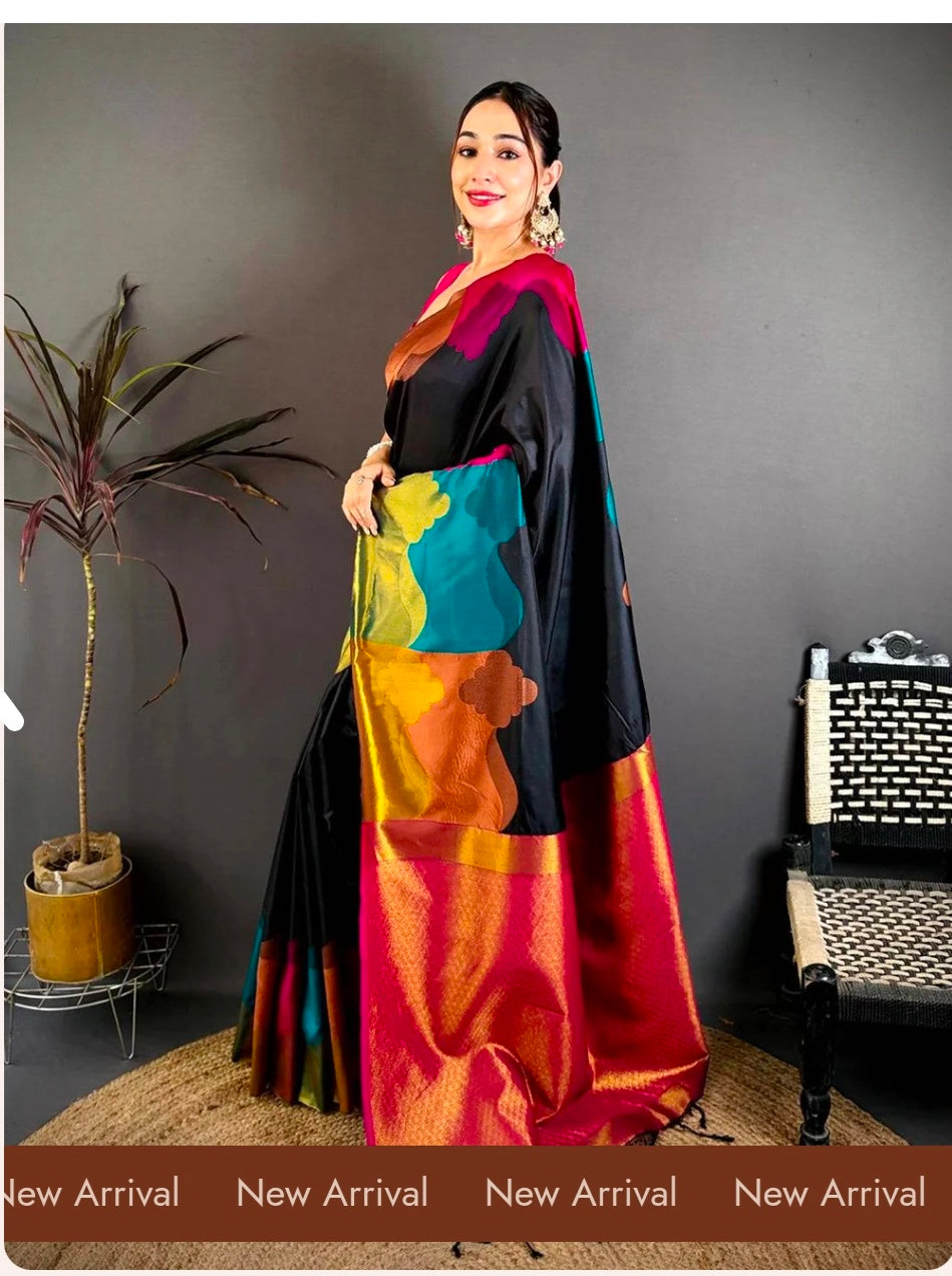 Colourblock Zari Weaving