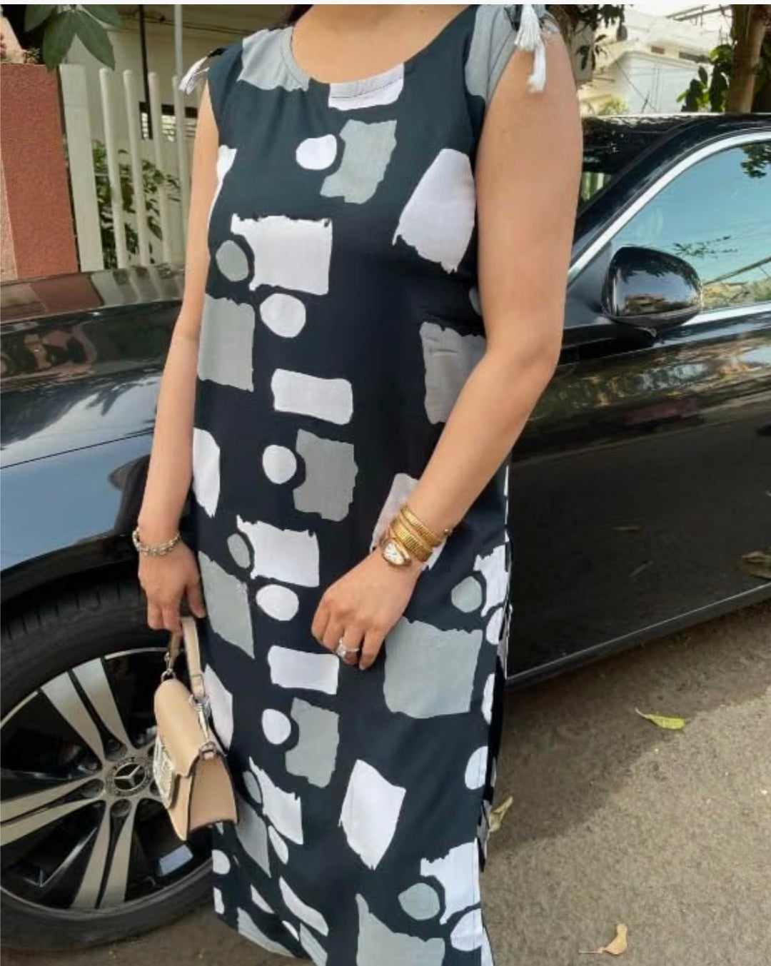 Women's Rayon Geometric Printed
